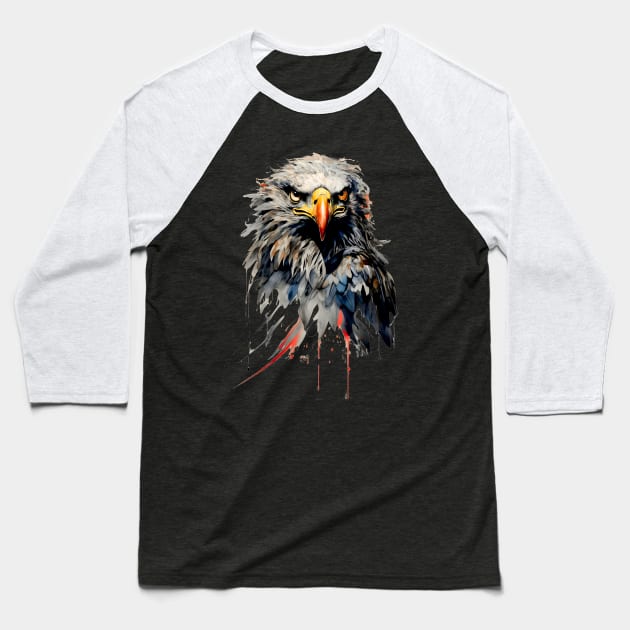 American Eagle: Never Act Like Prey on a Dark Background Baseball T-Shirt by Puff Sumo